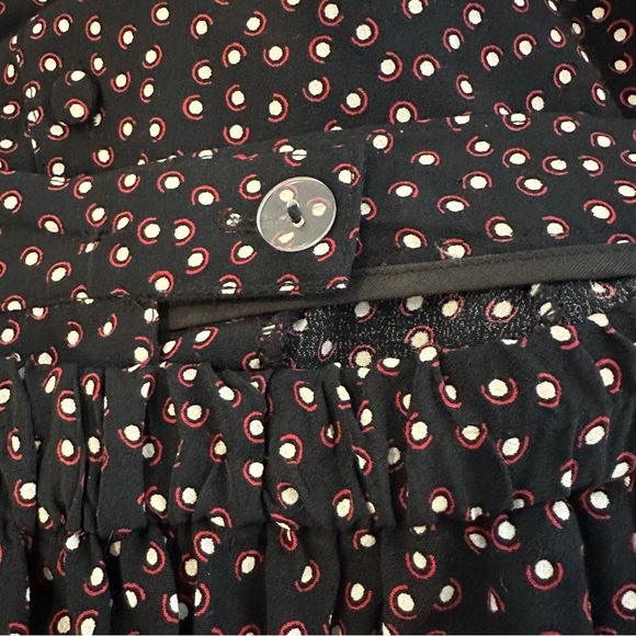 Vintage Handmade Unbranded Maxi  Skirt Black polka dots buttons front slit SZ XS - Picture 4 of 4